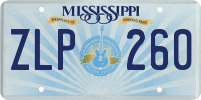 MS license plate ZLP260