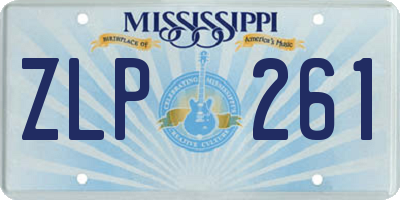 MS license plate ZLP261