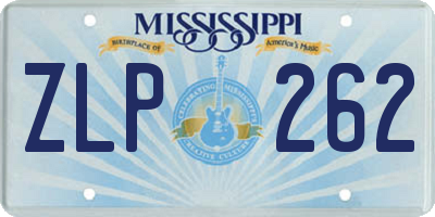 MS license plate ZLP262