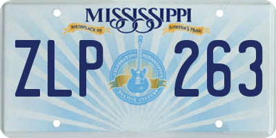 MS license plate ZLP263