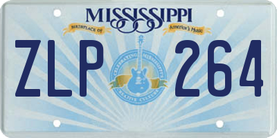 MS license plate ZLP264