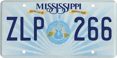 MS license plate ZLP266