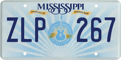 MS license plate ZLP267