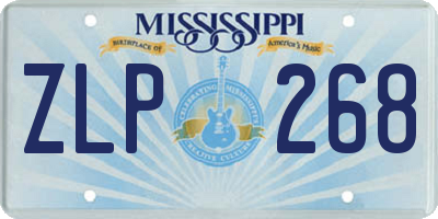 MS license plate ZLP268