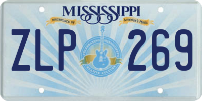 MS license plate ZLP269