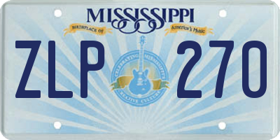 MS license plate ZLP270