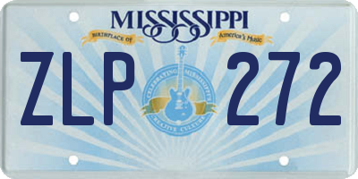 MS license plate ZLP272