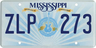 MS license plate ZLP273