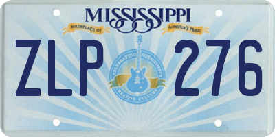 MS license plate ZLP276
