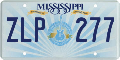 MS license plate ZLP277