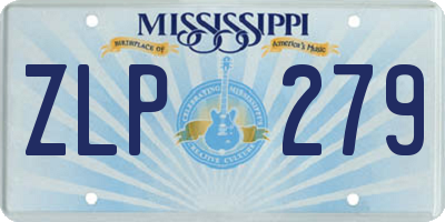MS license plate ZLP279