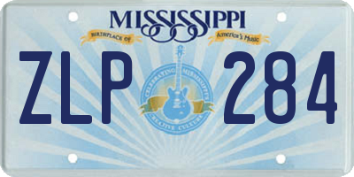 MS license plate ZLP284