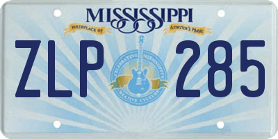 MS license plate ZLP285