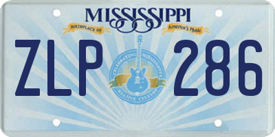 MS license plate ZLP286