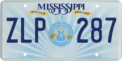 MS license plate ZLP287