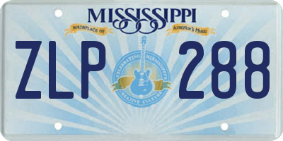 MS license plate ZLP288