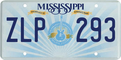 MS license plate ZLP293