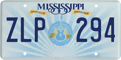 MS license plate ZLP294