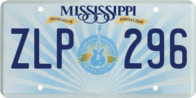 MS license plate ZLP296
