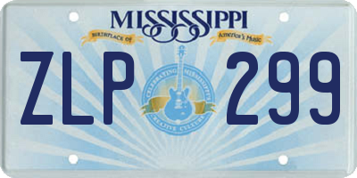 MS license plate ZLP299
