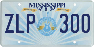 MS license plate ZLP300