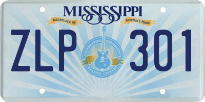 MS license plate ZLP301