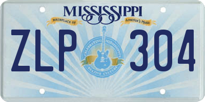 MS license plate ZLP304
