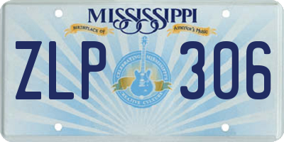 MS license plate ZLP306