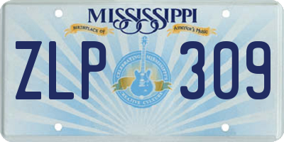 MS license plate ZLP309