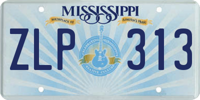 MS license plate ZLP313