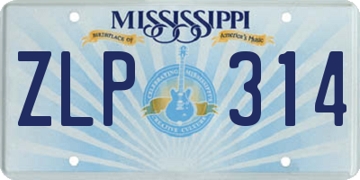 MS license plate ZLP314