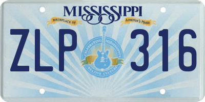 MS license plate ZLP316