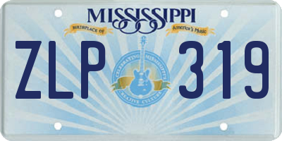 MS license plate ZLP319