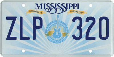 MS license plate ZLP320
