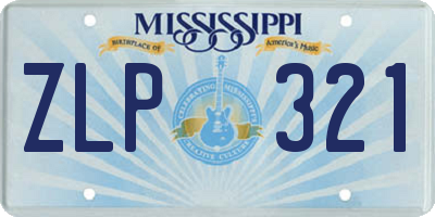 MS license plate ZLP321
