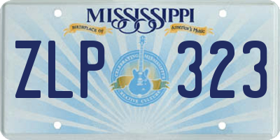MS license plate ZLP323