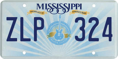 MS license plate ZLP324