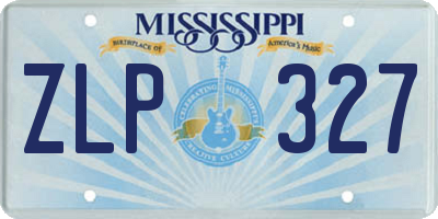 MS license plate ZLP327