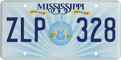 MS license plate ZLP328