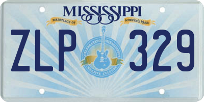 MS license plate ZLP329
