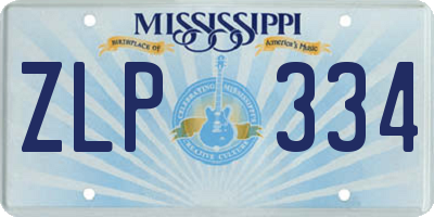 MS license plate ZLP334