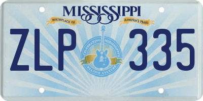 MS license plate ZLP335