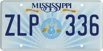 MS license plate ZLP336