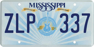 MS license plate ZLP337