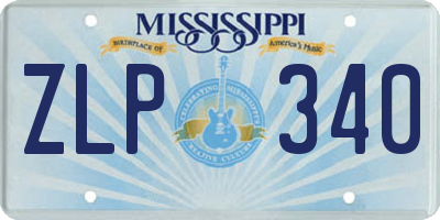 MS license plate ZLP340