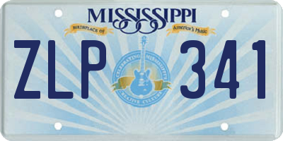 MS license plate ZLP341