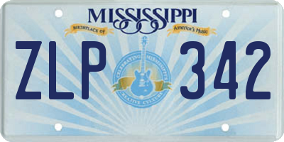 MS license plate ZLP342