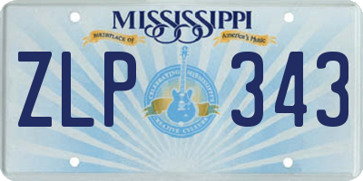 MS license plate ZLP343