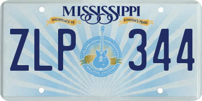 MS license plate ZLP344