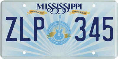MS license plate ZLP345